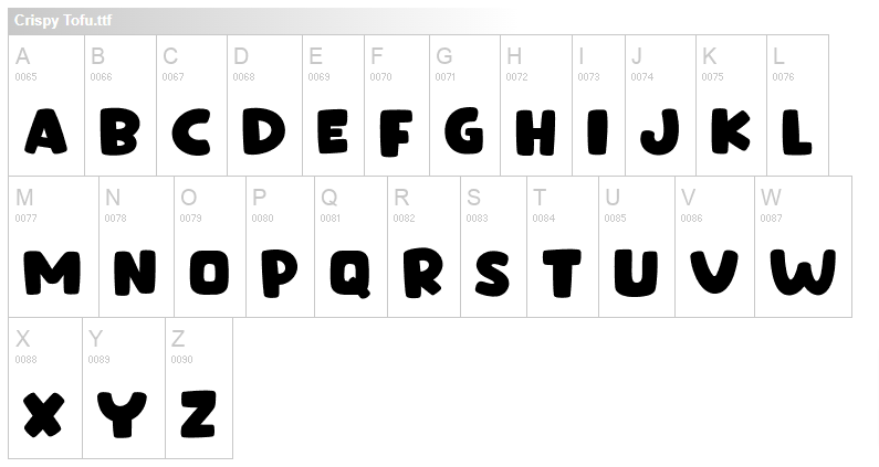 Crispy-Tofu-Font-character-map