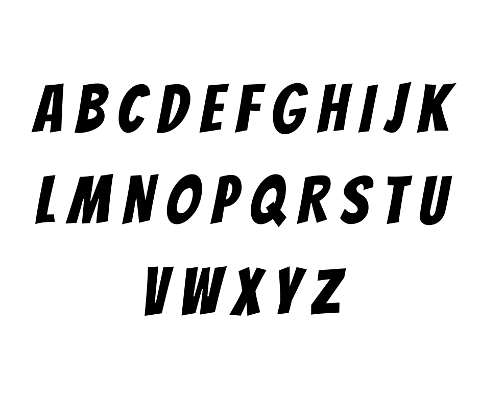 bangers font alphabets character map