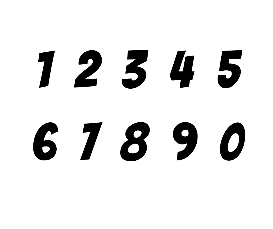 bangers font numbers character map