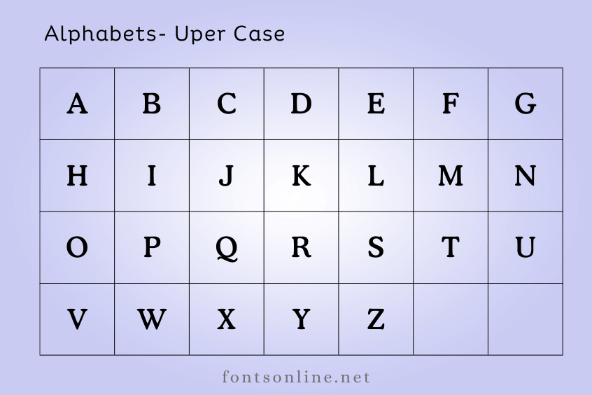 Cooper Medium Font Upper Case