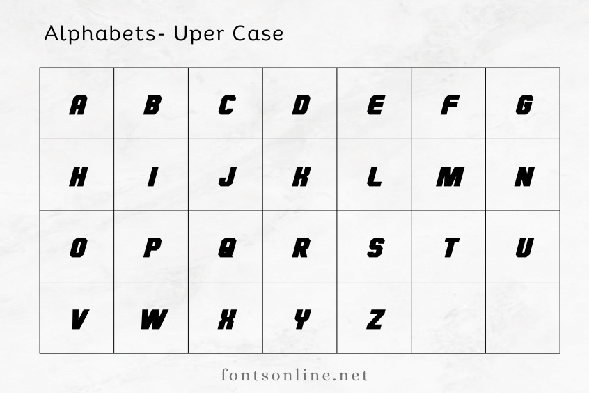 GI Joe Font Upper Case