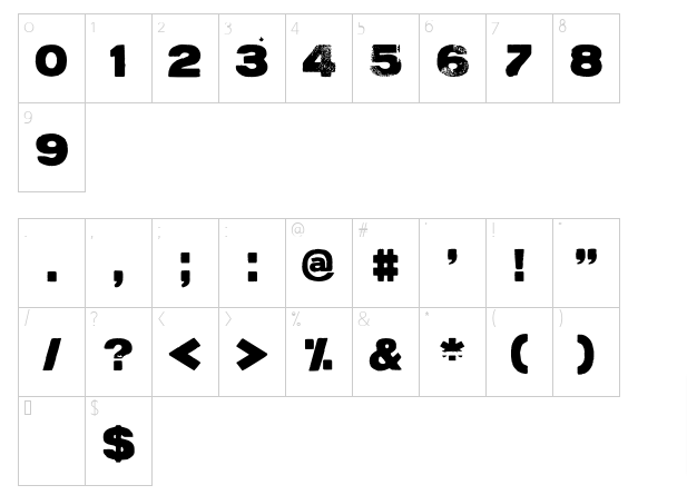 the boys font bumber and symbol character map