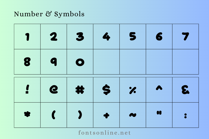 starborn font number and symbols